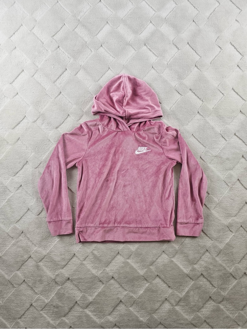 Nike Velour Hoodie Youth Kids 6X Girl Pink Pull Over